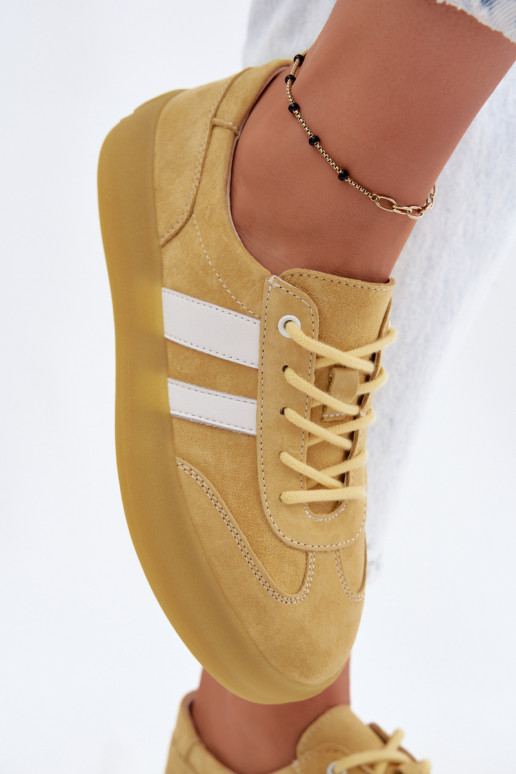 Gele suède platform sneakers Artelle