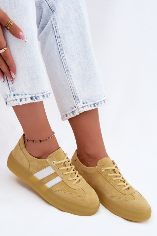 Gele suède platform sneakers Artelle