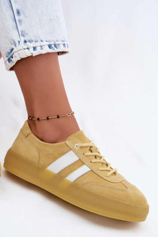 Gele suède platform sneakers Artelle
