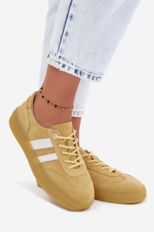 Gele suède platform sneakers Artelle