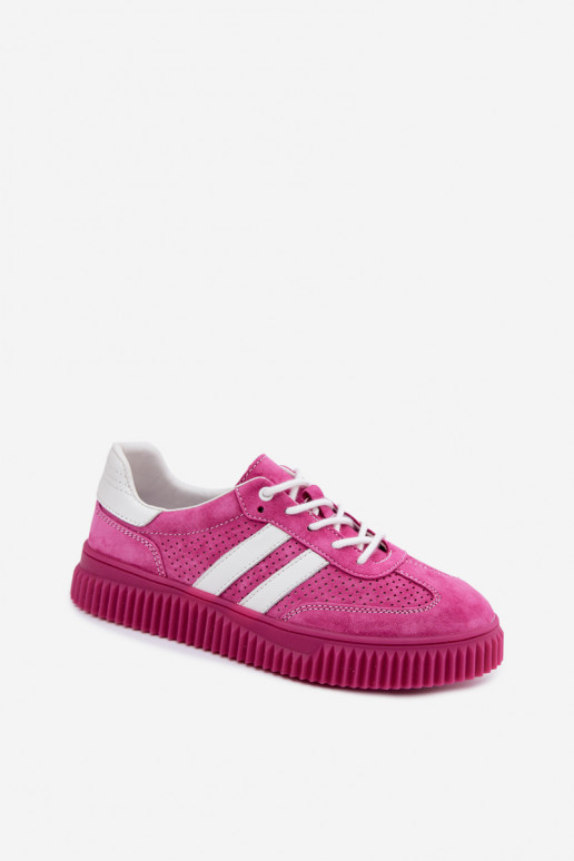 Roze suède platform sneakers Artelle