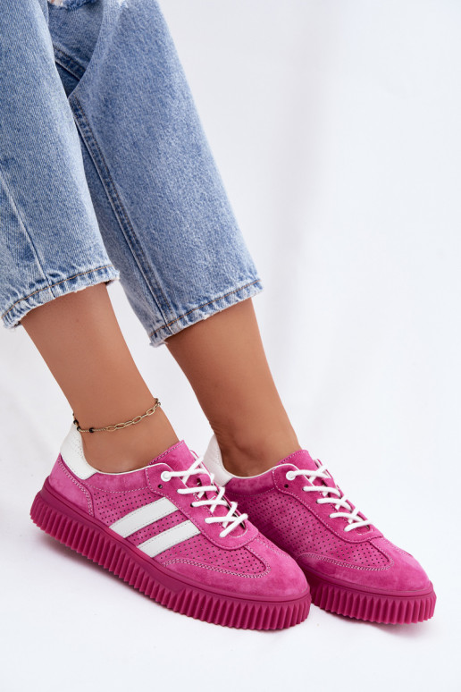 Roze suède platform sneakers Artelle
