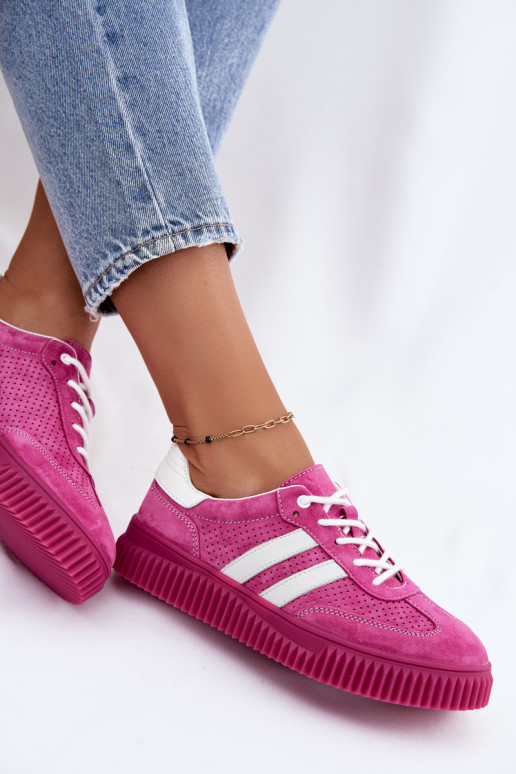 Roze suède platform sneakers Artelle