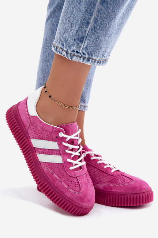 Roze suède platform sneakers Artelle