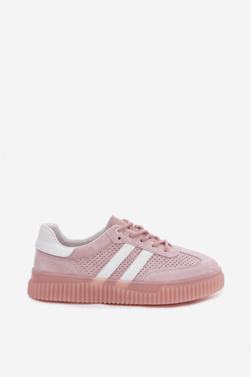 Roze suède platform sneakers Artelle