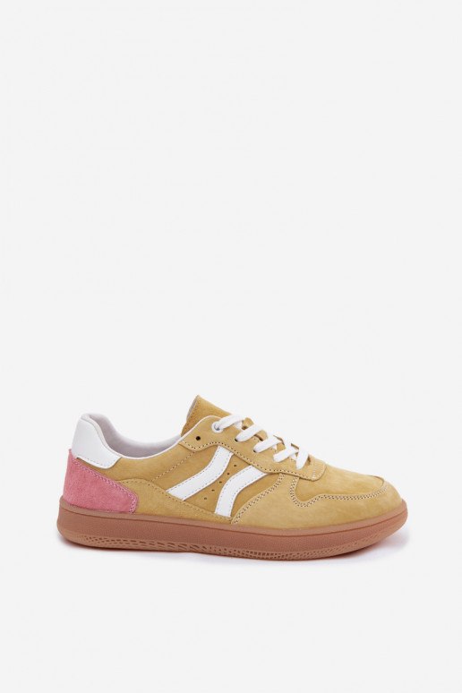Gele suède platform sneakers Coressa