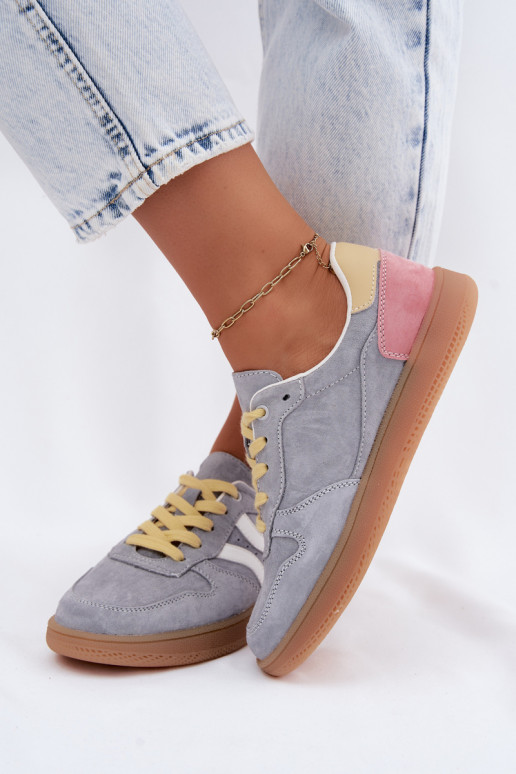 Blauwe suède platform sneakers Coressa