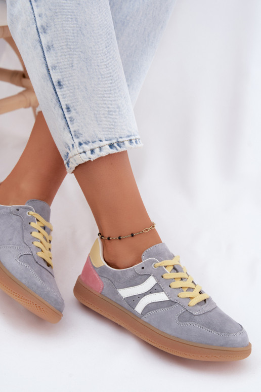 Blauwe suède platform sneakers Coressa