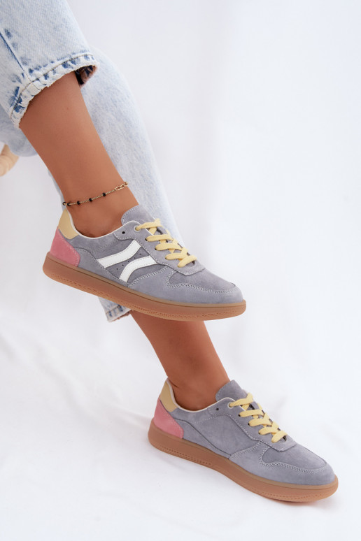 Blauwe suède platform sneakers Coressa