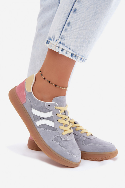 Blauwe suède platform sneakers Coressa