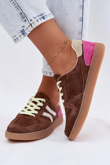 Bruine suède platform sneakers Coressa 2