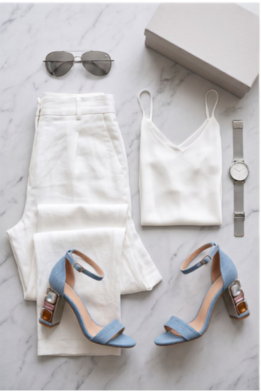 Dames sandalen met hoge hak en sprankelende studs van denim Cloudie