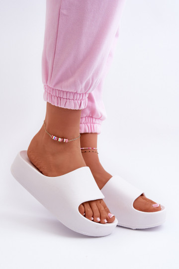 Witte dames lichte platform slippers Airaplea 2