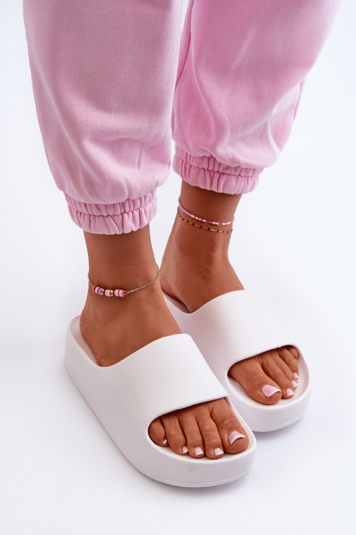 Witte dames lichte platform slippers Airaplea