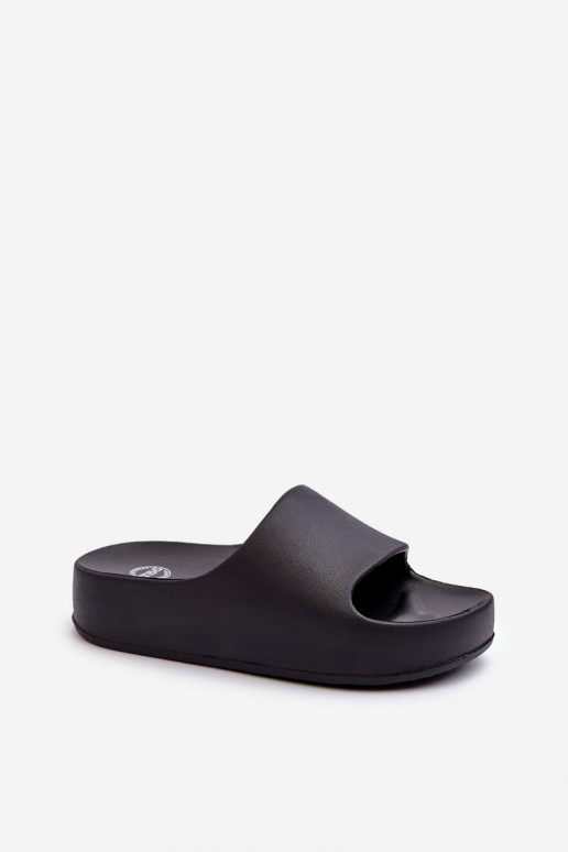 Zwarte dames lichte platform slippers Airaplea
