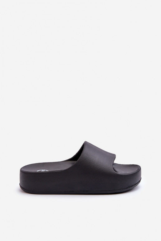Zwarte dames lichte platform slippers Airaplea