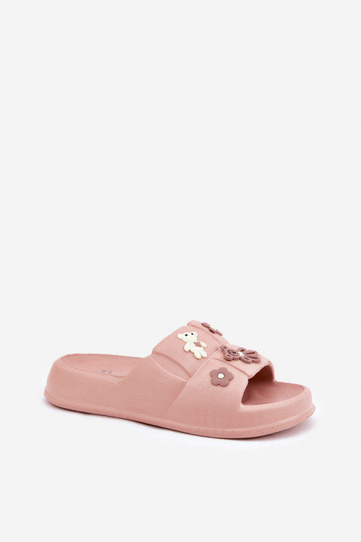 Roze lichte slippers met gespen Redienna