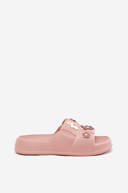 Roze lichte slippers met gespen Redienna