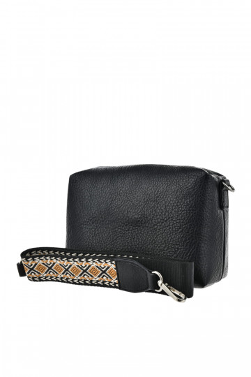 Zwarte kleine handtas met versierde handvatten Big Star OO574091