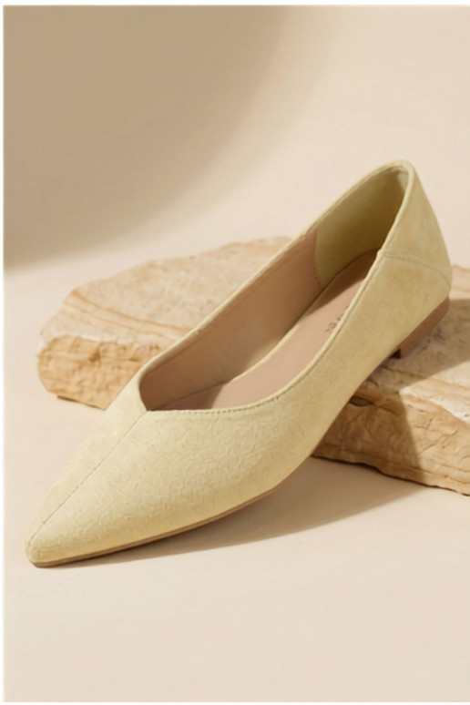Ballerina's met spitse neuzen in gele faux suede Corabella