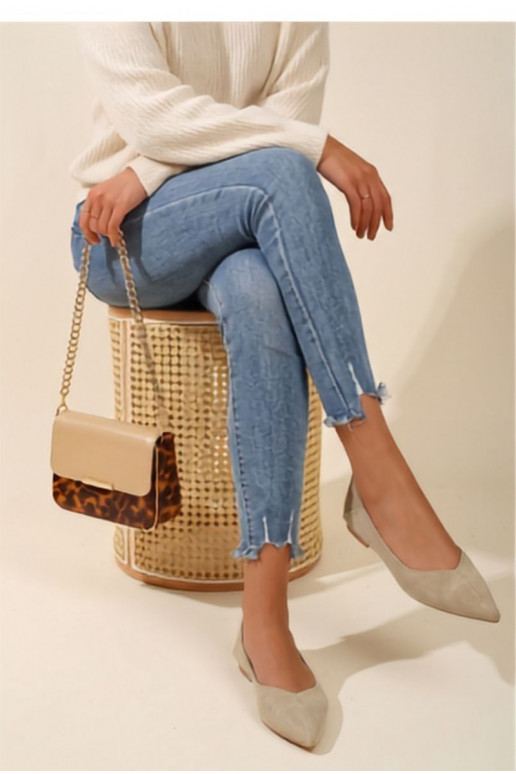 Ballerina's met spitse neuzen in groene faux suede Corabella