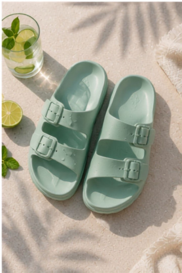 Dames slippers met schuimplatform in munt Melorea 2