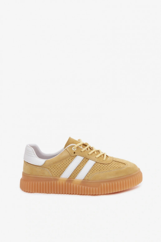 Gele suède platform sneakers Artelle