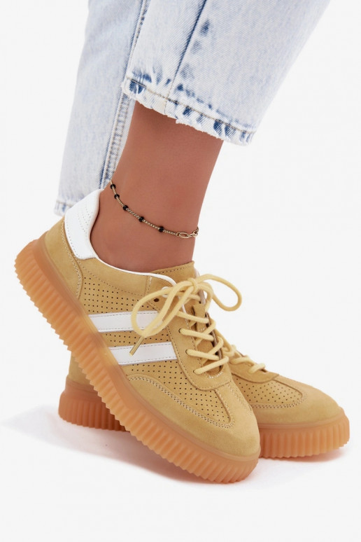Gele suède platform sneakers Artelle