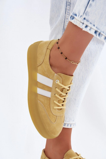 Gele platform sneakers van faux suede Coralia 2