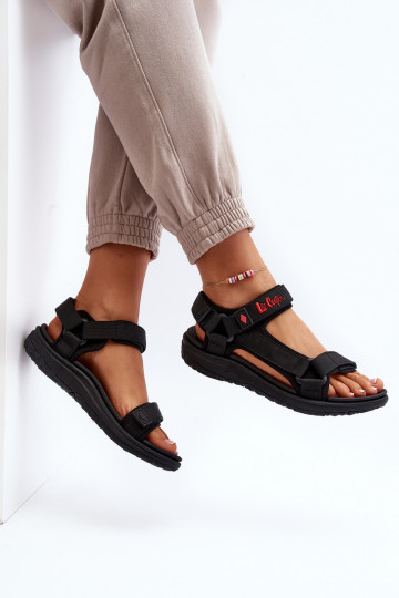 Dames sandalen met plakkerige sluitingen in zwart Lee Cooper LCIN-26-34-4423L 2