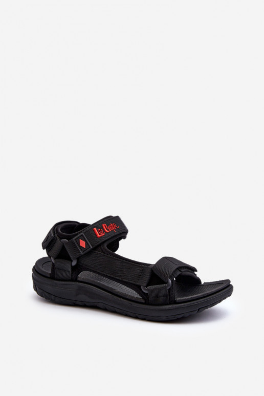 Dames sandalen met plakkerige sluitingen in zwart Lee Cooper LCIN-26-34-4423L