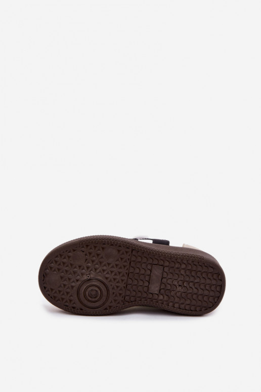 Kindersneakers met klittenband sluitingen van faux leather in witte kleur Ronja