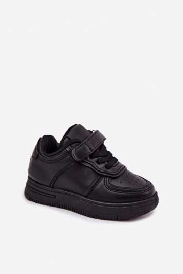 Kindersneakers van faux leather in zwarte kleur Liora