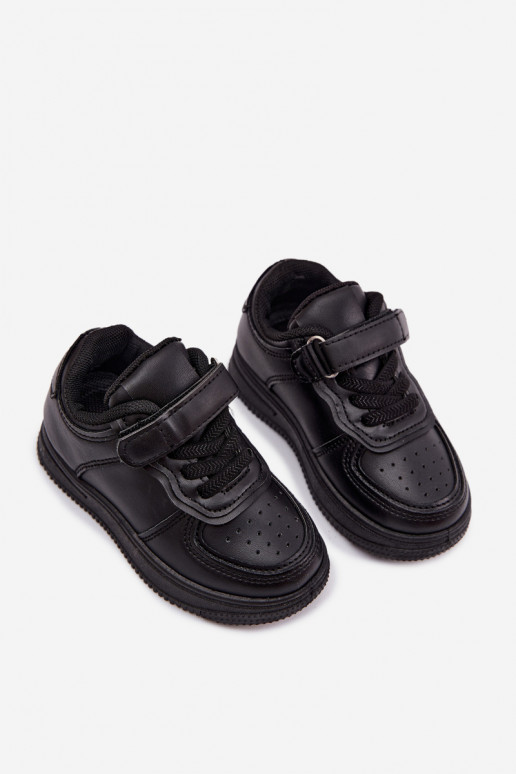 Kindersneakers van faux leather in zwarte kleur Liora