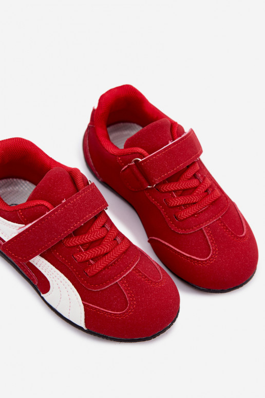 Kindersneakers met klittenband sluitingen in rode kleur Perrin
