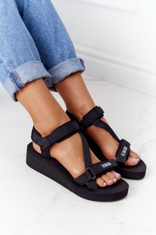 Lichte pantoffels Platformsandalen Big Star FF274A349 zwarte kleur