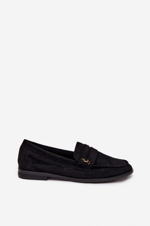 Zwarte faux suede dames mocassins Prestelle