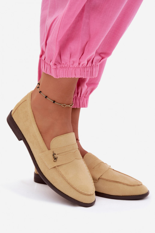 Gele faux suede dames mocassins Prestelle