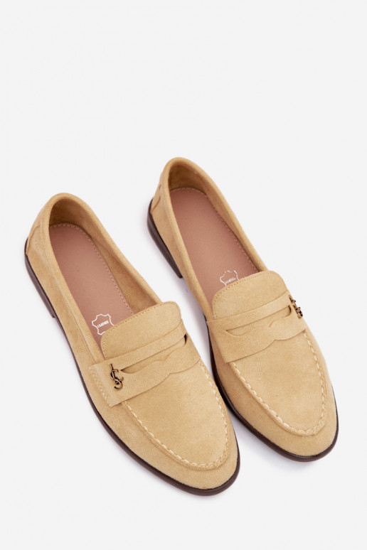 Gele faux suede dames mocassins Prestelle