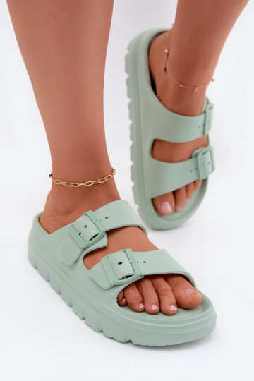 Dames slippers met schuimplatform in munt Melorea
