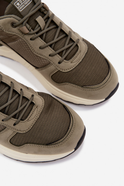 Sportieve schoenen voor heren met platform in groen Hanirin