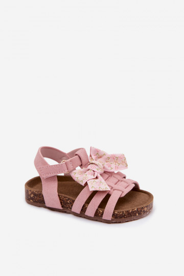 Kinder sandalen met strikken in roze Bessa