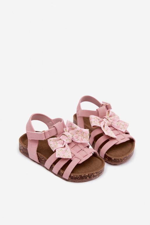 Kinder sandalen met strikken in roze Bessa