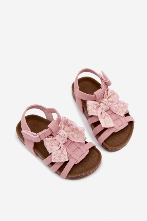 Kinder sandalen met strikken in roze Bessa