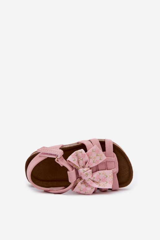 Kinder sandalen met strikken in roze Bessa
