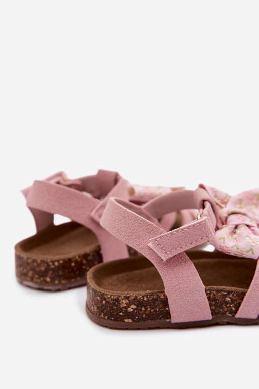 Kinder sandalen met strikken in roze Bessa