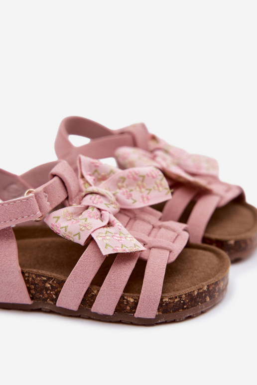 Kinder sandalen met strikken in roze Bessa