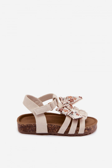 Kinder sandalen met strikken in ivoor Bessa 2