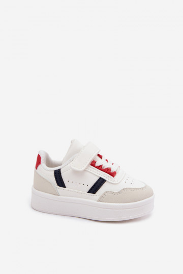 Kinder sportieve schoenen met klittenband in wit Tailva