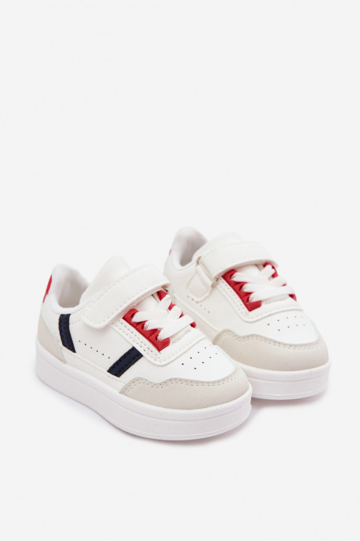 Kinder sportieve schoenen met klittenband in wit Tailva